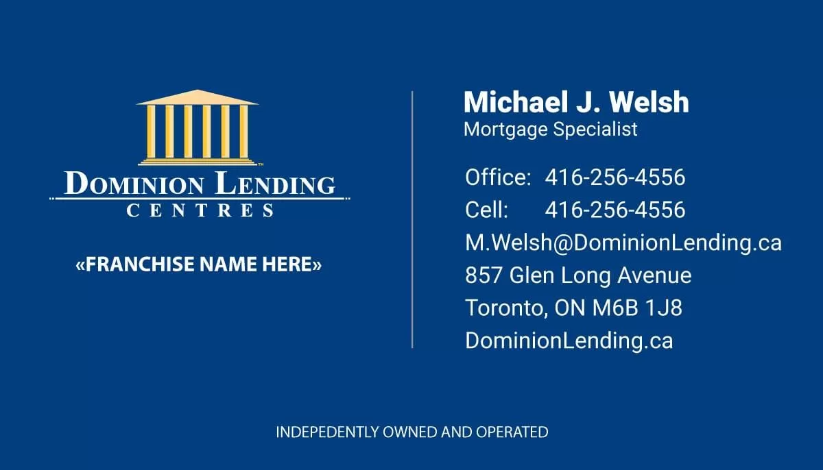 Dominion Lending – 10 business card