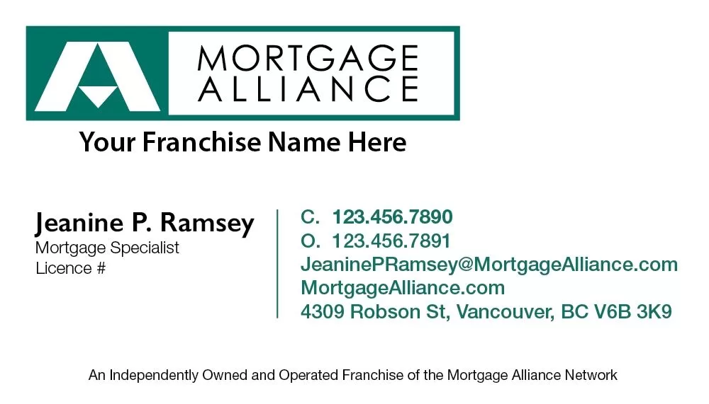 Mortgage Alliance – 01 business card